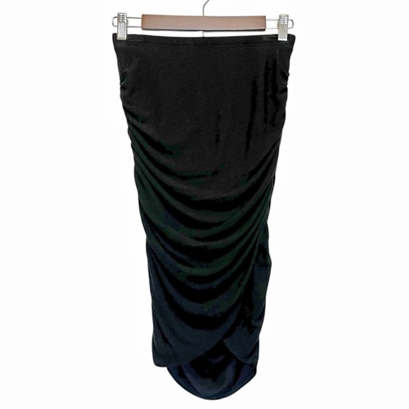 stem Dresses & Skirts - Stem Midi Skirt Tencel Lyocell Knit Ruched Black Size XS